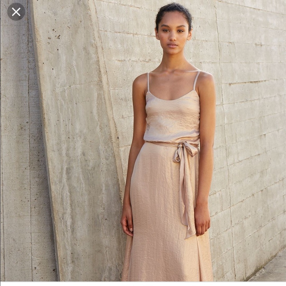 Amsale Nouvelle Medium Champagne bridesmaid dress